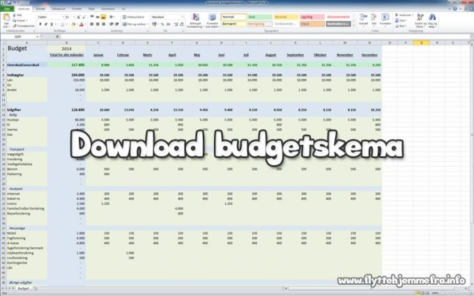 Download gratis budgetskema